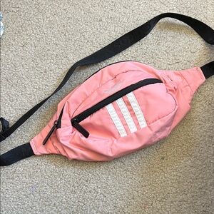 adidas Pink Waist Pack with White Three Stripes